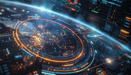 Digital Global Transactions,Illustrate a futuristic digital interface displaying real-time global transactions and financial data