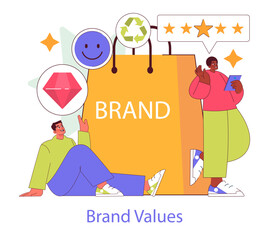 Brand Authenticity. Flat Vector Illustration