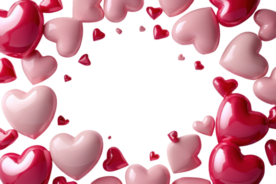PNG Pink and red hearts backgrounds balloon petal. - Powered by Adobe