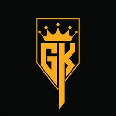 YELLOW GK LOGO WITH CROWN ILLUSTRATION