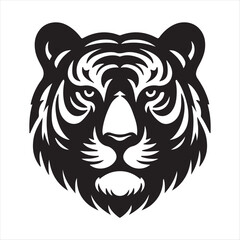 a beautiful tiger head vector art illustration