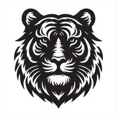 a beautiful tiger head vector art illustration