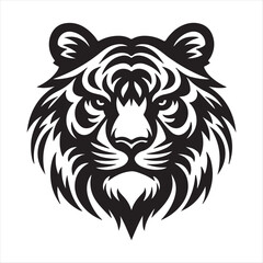 a beautiful tiger head vector art illustration