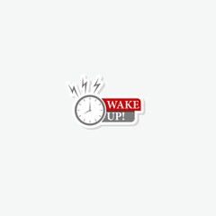 Wake up icon sticker isolated on gray background