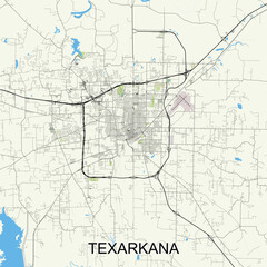 Texarkana, Arkansas, United States map poster art
