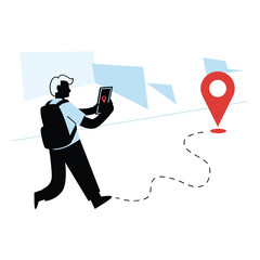 Colorful hand drawn illustration and traveling