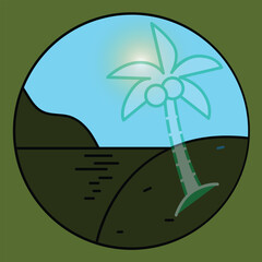 Colorful hand drawn illustration and traveling