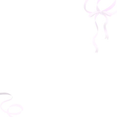 淡いピンクリボンのスクエアフレーム♪