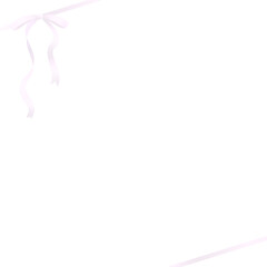 淡いピンクリボンのラインスクエアフレーム♪