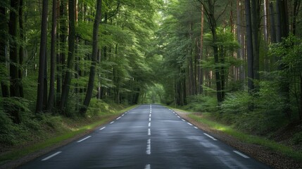 Fototapeta premium Woodland Passage: Road to the Green Realm