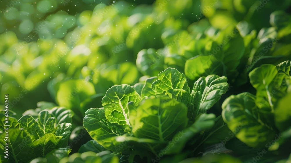 Wall mural picture minimalist closeup Lettuce growing in a garden on a weekend farm