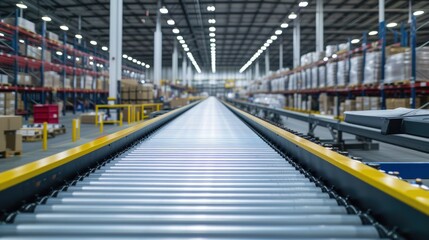 Desolate Conveyor Line in Warehouse