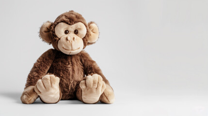 猿のぬいぐるみ。コピースペース