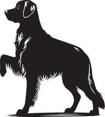 vector silhouette of a dog in black and white
