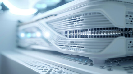 White servers in a data center.