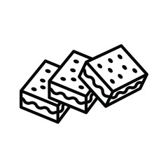 brownies icon vector design template simple and clean