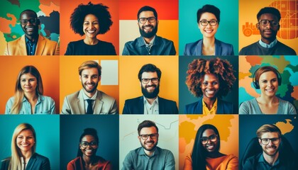 A virtual conference call showing multiple participants from various countries on a computer screen. Each participant is in a different location, showcasing a global partnership through technology