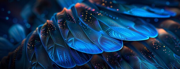 Obraz premium Vibrant close-up of blue natural pattern. Nature abstract background