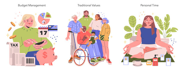 Housewife. Flat Vector Illustration