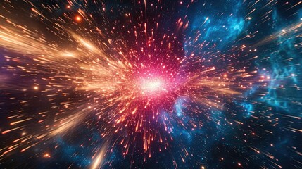 Galactic Burst: Sparks Ignite Across Cosmic Canvas