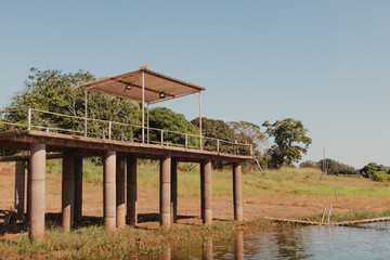 high platform near the lake