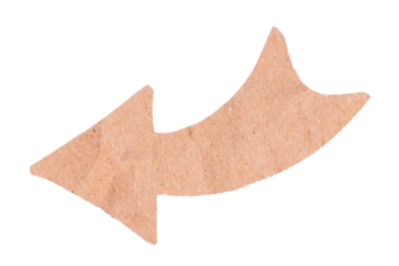 Brown arrow pape design element cutout