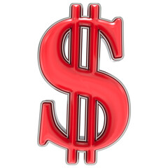 Dollar Red 3D Rendering