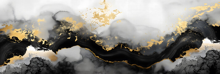 Elegant Abstract Marbled Background with Golden Accents