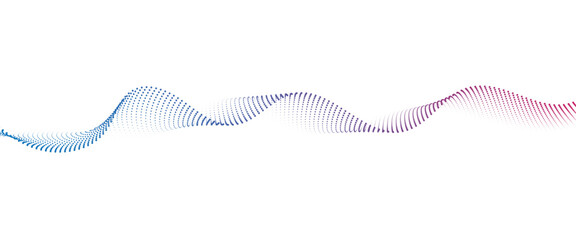 Flowing Dot Wave halftone gradient pattern on transparent background