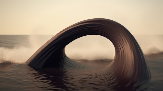 Abstract black wave design with bold stroked element for graphic projects and artistic creations