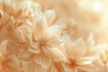 Fototapeta premium Warm beige natural floral background