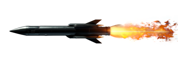 Flying Missile with Fire Tail