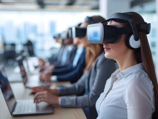 Virtual Reality Business Presentation Showcasing Advanced Corporate Training Technology