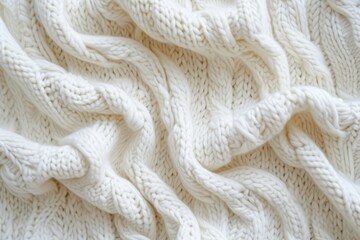 Alpine Coziness: Fluffy White Knitted Texture