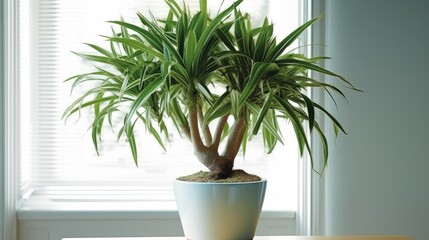 Fototapeta premium Elegant Indoor Decor: Dracaena Marginata in Full Glory