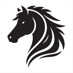 a beautiful horse head vector art illustration