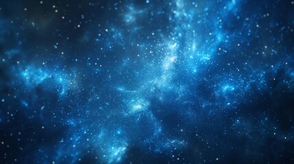 Fototapeta premium A breathtaking view of a starry night sky filled with blue nebula clouds and twinkling stars, evoking a sense of wonder.