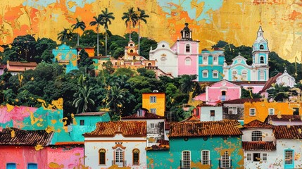 Colonial Architecture and Baroque Churches of Olinda Art Collage


