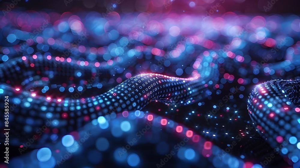 Poster mesmerizing blockchain data visualization showcasing complex digital networks and futuristic technol