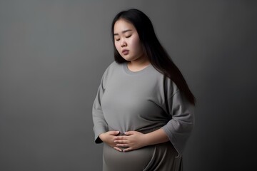 Obraz premium 痩せたいのにダイエットに失敗してまた太ったことに悩む肥満女性 