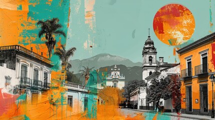 Fototapeta premium Colonial Architecture and Cultural Festivals in Córdoba Art Collage