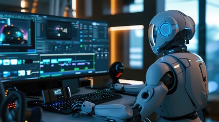 Digital Creativity Unleashed: AI Robot at Work