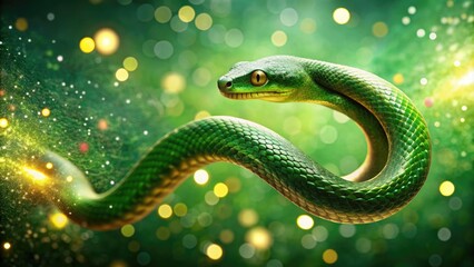 Fototapeta premium A New Year's card, a banner, a snake - the symbol of 2025. Chinese calendar. New Year's background.