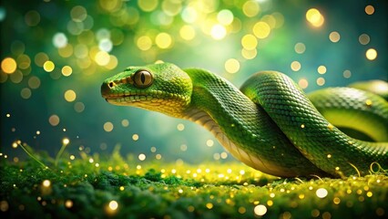 Fototapeta premium A New Year's card, a banner, a snake - the symbol of 2025. Chinese calendar. New Year's background.