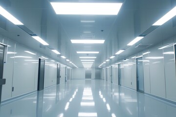 Cleanroom Infrastructure with Modern Square Lighting