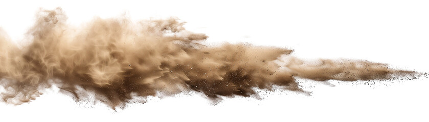 sandstorm sand dust cloud flying small particles isolated on a transparent background