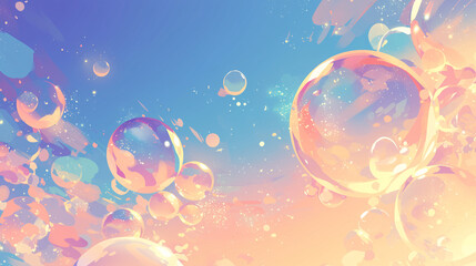Naklejka premium Abstract pastel color blend with a bright light effect and bubbles, perfect for creative and expressive backgrounds