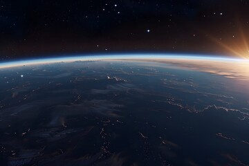 Obraz premium Earth's Luminosity: Illuminating the Universe. earth from space with shining background