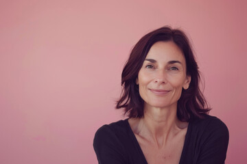 Fototapeta premium A close up portrait of a woman with a subtle smile
