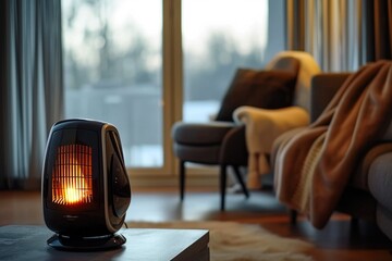 Cosy Modernity: Ambient Lighting with Black Home Heater